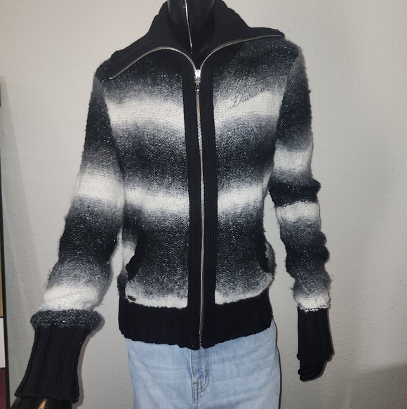 Harley-Davidson Sweaters - Harley Davidson Full Zip Shawl Neck Sweater Size L